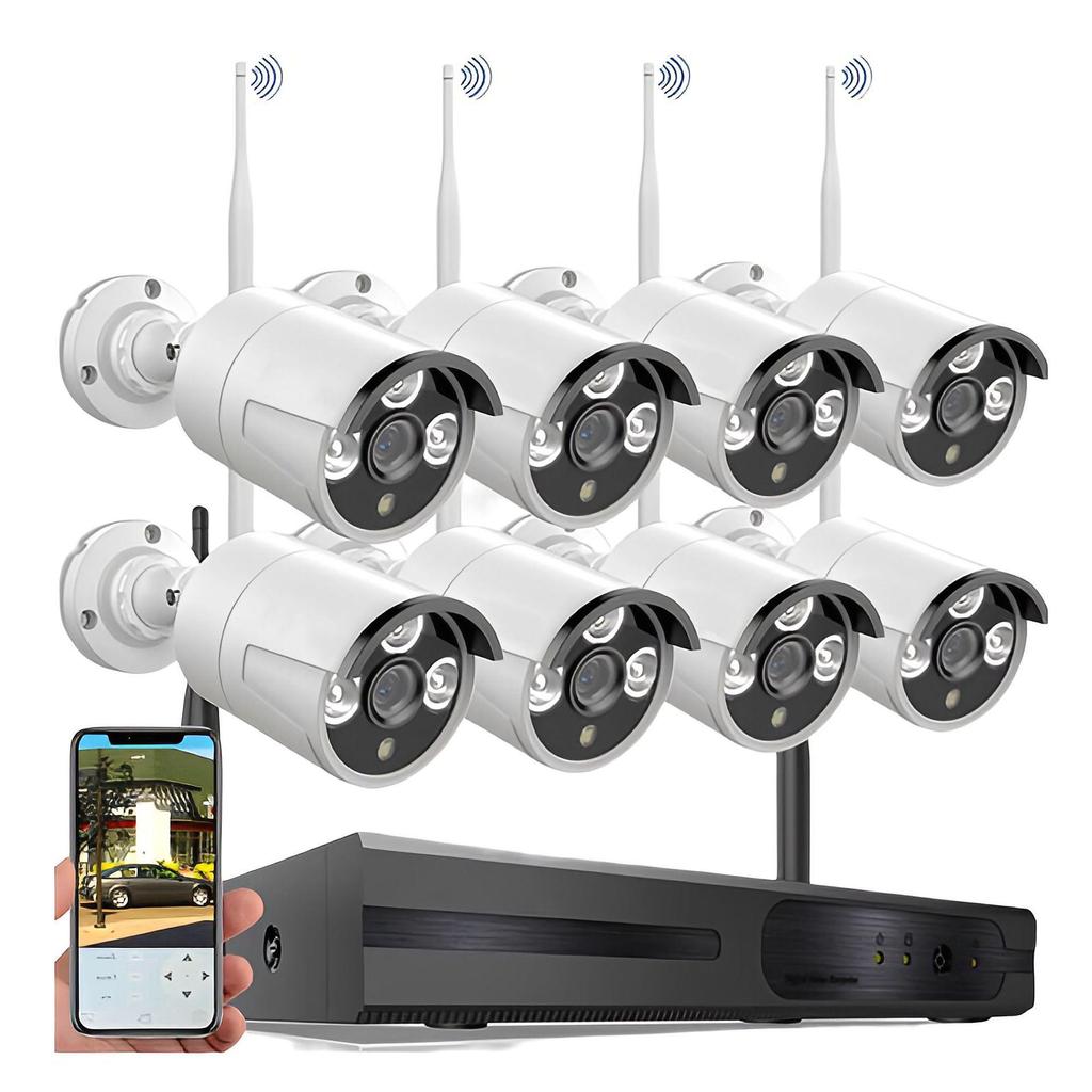 Jiuan Yishi Wireless HD Waterproof Surveillance Kit - 4/8/16 Channels