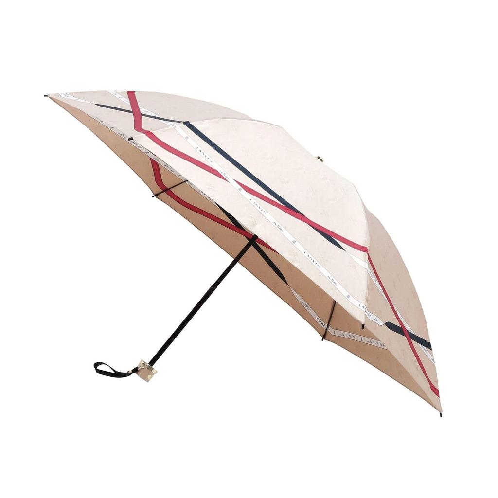 Moonbat En Folding Umbrella with Logo Perfect for Commuting and School [Lanvin Bleu] Women's Ribbon, Satin, Beige, 21-084-11288-02,
