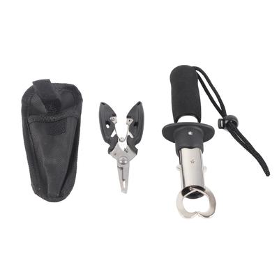 Edelstahl Fischmaulgreifer mit geradem Griff Klein Schwarz Angelzange Angelhalter