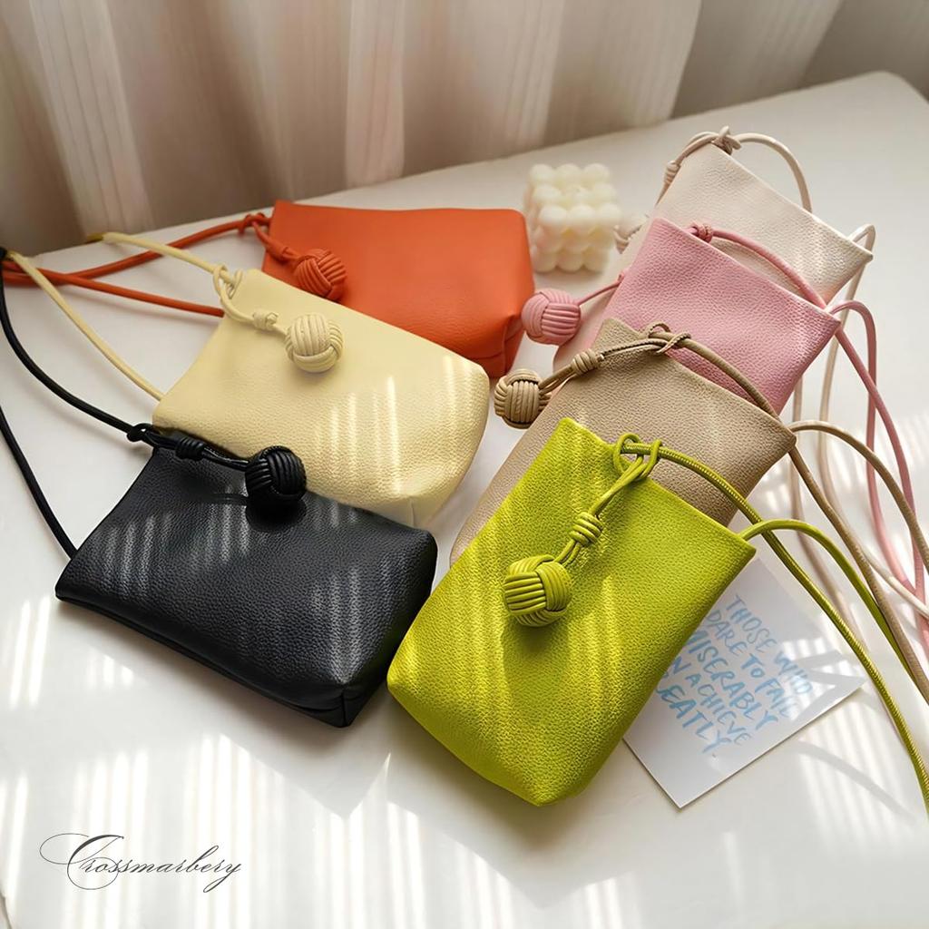 Cute Lightweight Smartphone Shoulder Bag for Smartphone Faux Crossbody Mini Shoulder Dusty Pink [Crossmarberry] Women, Pouch, Leather, Bag, Soft,