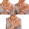 Starfish Shell Jewelry Set Necklace Bracelet with Hand-Knotted Adjustable Strand for Coastal Resort Styling Look
