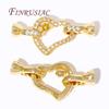 18K Gold Plated Connectors For Jewelry,Brass Zircon Clasps For Bracelets Accessories,DIY Jewelry Making Supplies,Pearl Clasp
