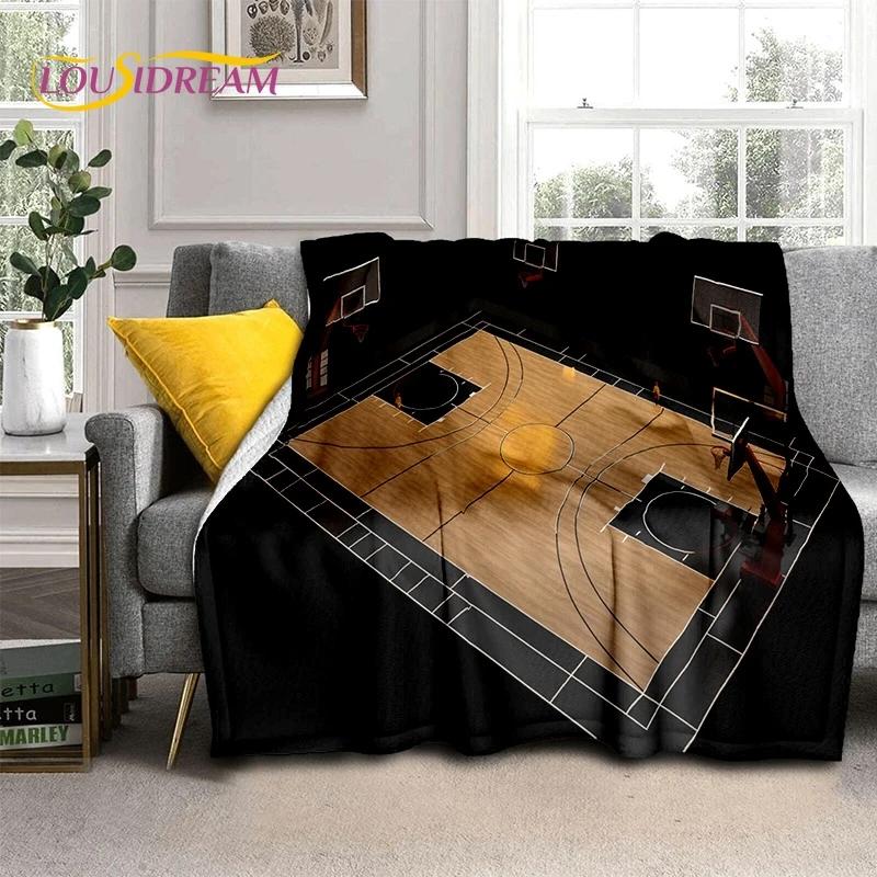 Latest Basketball Court Frame Soft Flannel Blanket for Beds Bedroom Sofa Picnic,Throw Blanket for Cover Outdoor Leisure Nap Gift