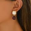 2025 New Geometric Fashion Women's Earrings, Niche High-end Setting with Red Gemstone Stud Earrings, Versatile Earrings for Women