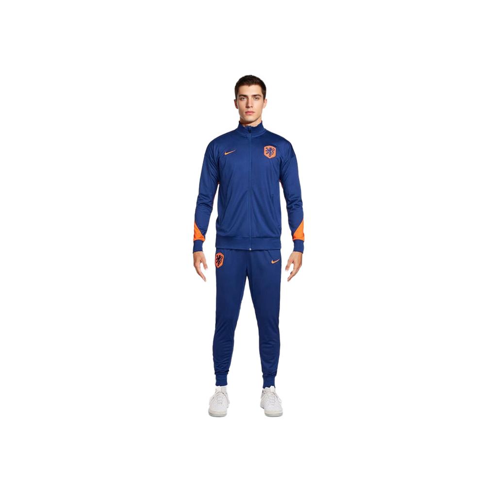 Nike Netherlands Strike Tracksuit Comfortable Sports Casual Football Set Men Tracksuit Blue Orange FJ2345-455