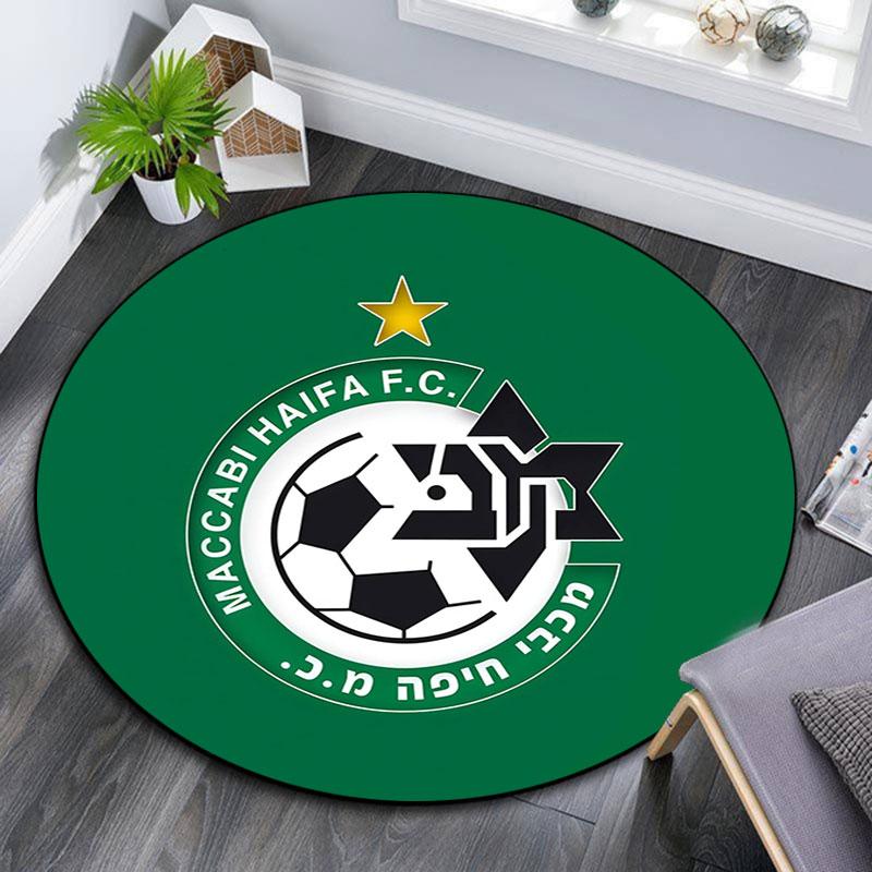 Maccabi Haifa Pattern Round rug,Carpet Rug for Living Room Bedroom Playroom ,Non-slip Floor Mat,Holiday Gifts and Birthday Gifts.