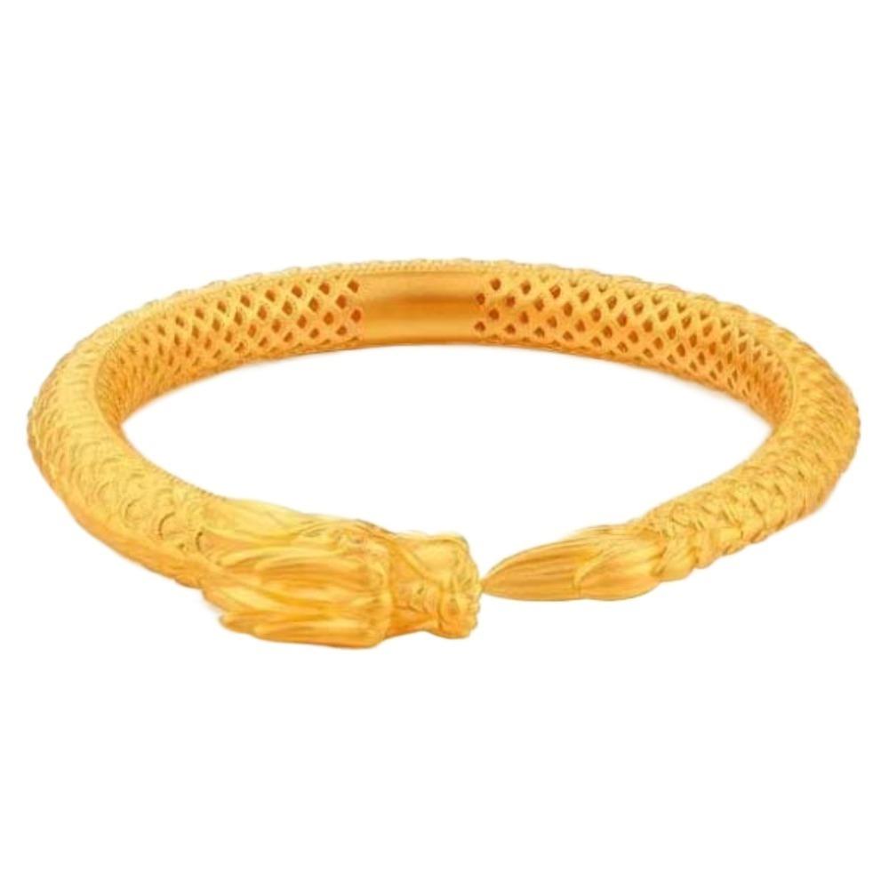 Armlet Dragon and Phoenix Bracelets Zinc Zinc Alloy Bride Wrist Jewelry Chinese Style Golden Bangle  Daily