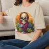 Skull with Wine T-Shirt Skeleton Shirt Skull Tee - Gift for Boy Teen Girls Mom Dad Grand Family Friend Worker Sister Brother Crew Team Party