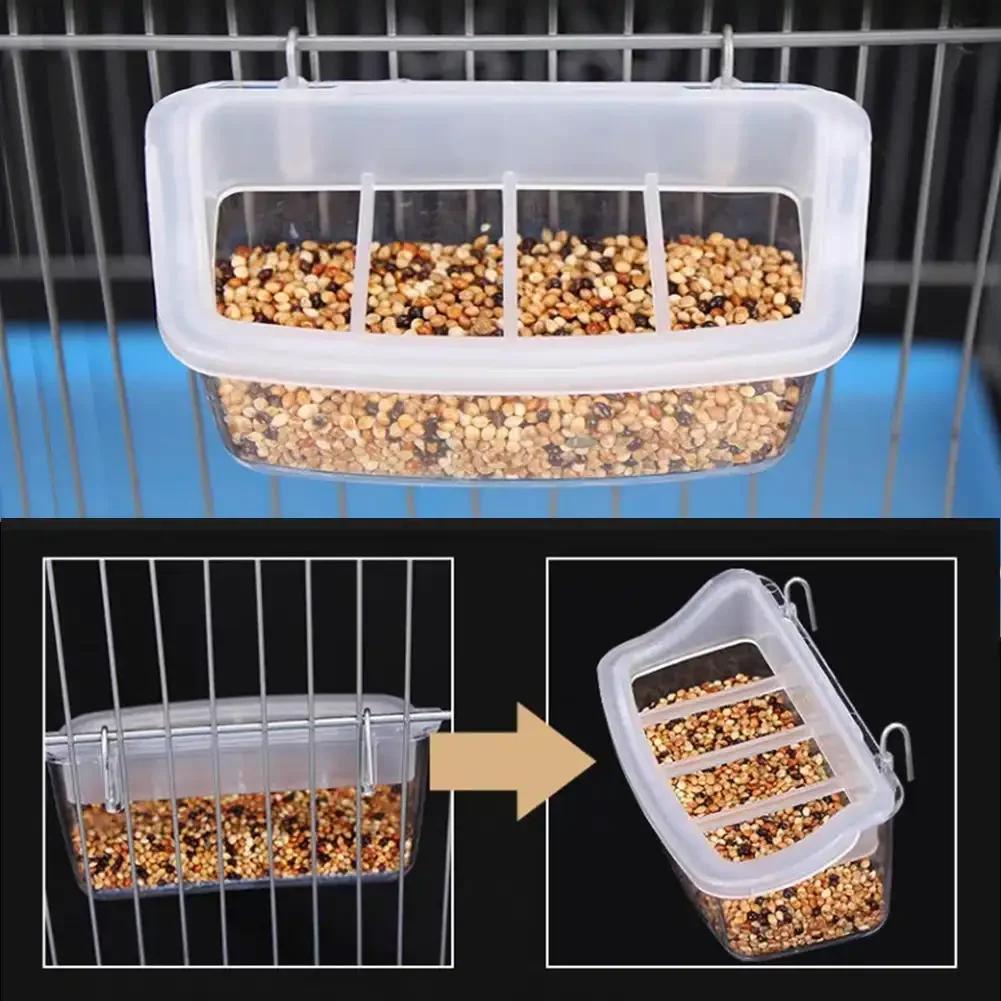 Bird Feeder Cups Parrot Bird Cage Feeder Bowl Plastic Hanging Food Container Bowl for Birds Indoor Outdoor Bird Accessories