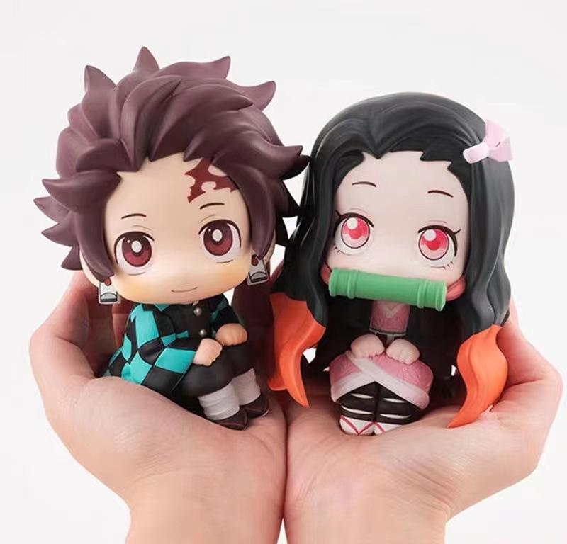 Anime Demon Slayer Kimetsu No Yaiba Figuur Kamado Tanjirou Actiefiguur Agatsuma Zenitsu Nezuko Krijger PVC Model Speelgoed Cadeau