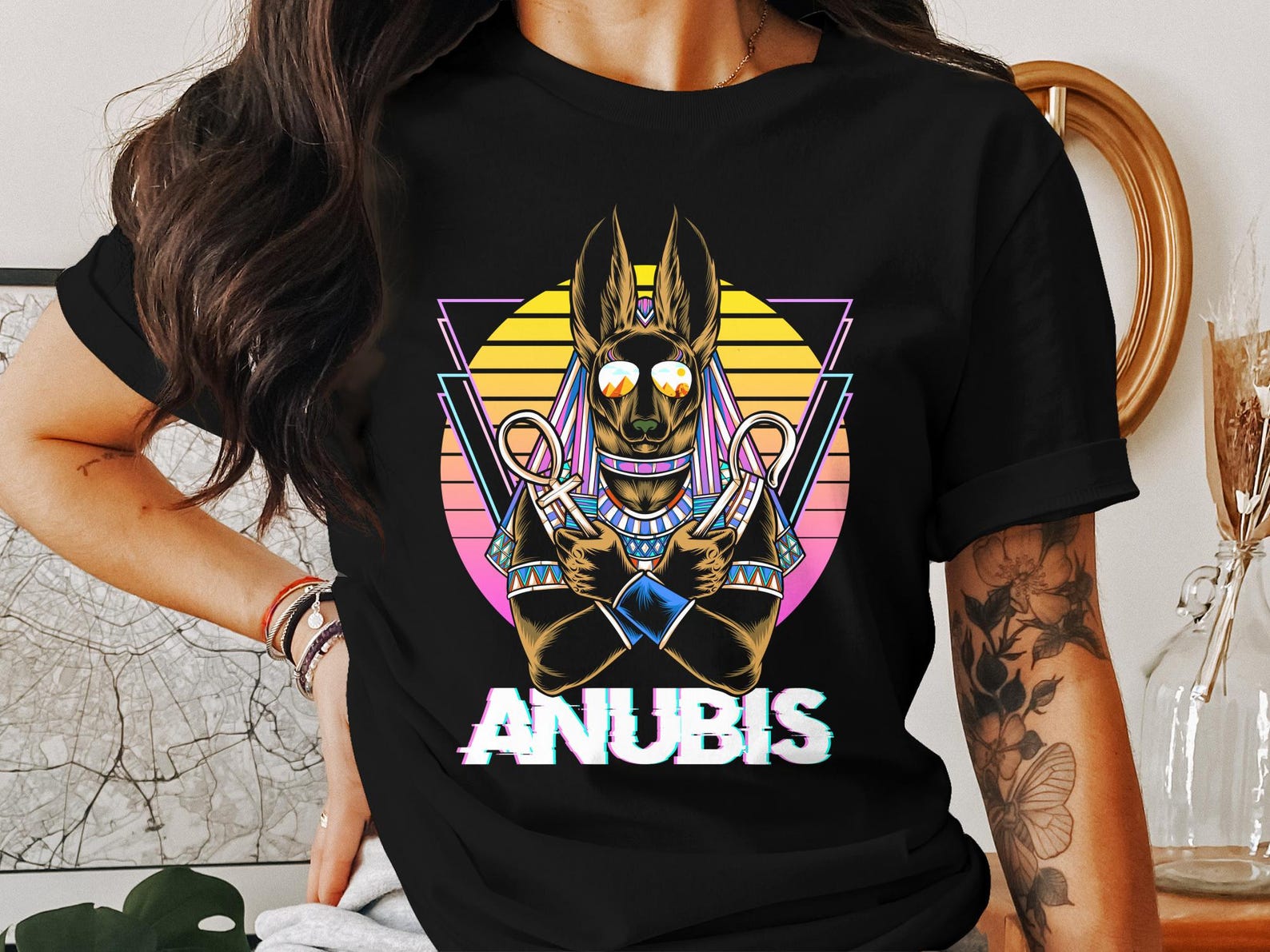 Egyptian Mythology Anubis T-Shirt, God of the Dead, Ancient Egypt Deity Graphic Tee, Historical Egyptian Gods Shirt 3XL
