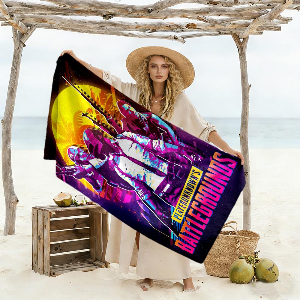 Pubg Mobile Beach Towel Super Soft Microfiber Quickdry Fabric Comfortable Lightweight Suitable for Swimming, Gym, Camping, Yoga Vacation