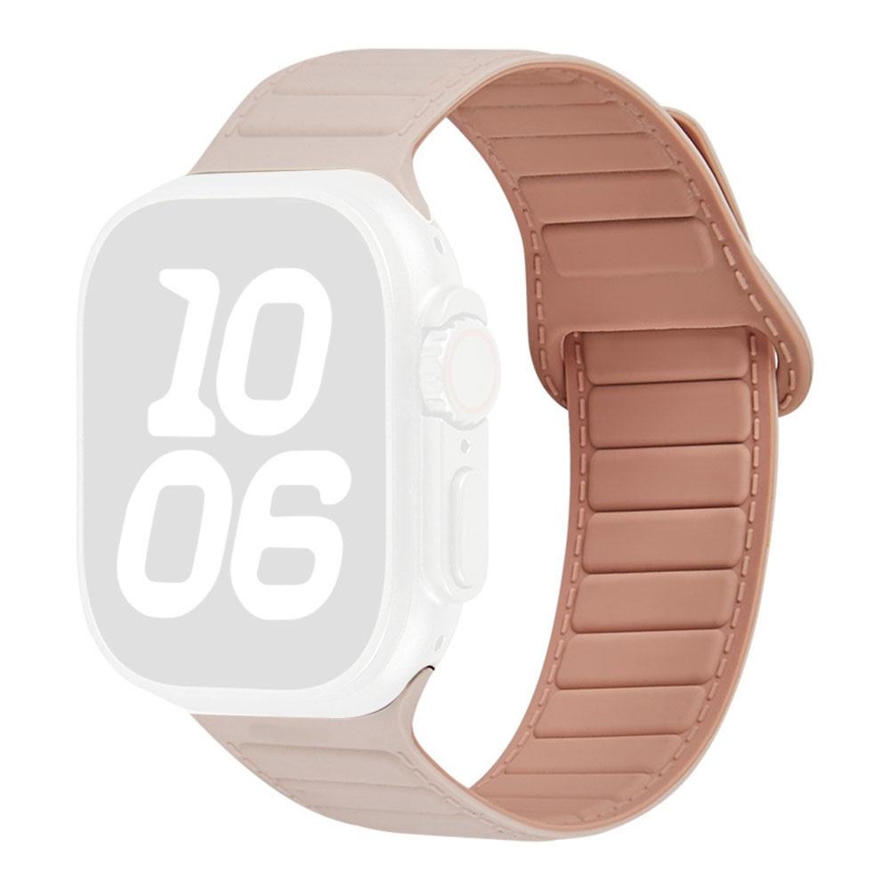 Stitched Line Pattern Silicone Strap for Apple Watch Series 11 10 42mm / 9 8 7 41mm / SE3 SE2 SE 6 5 4 40mm / 3 2 1 38mm Loop Magnetic Watch Band