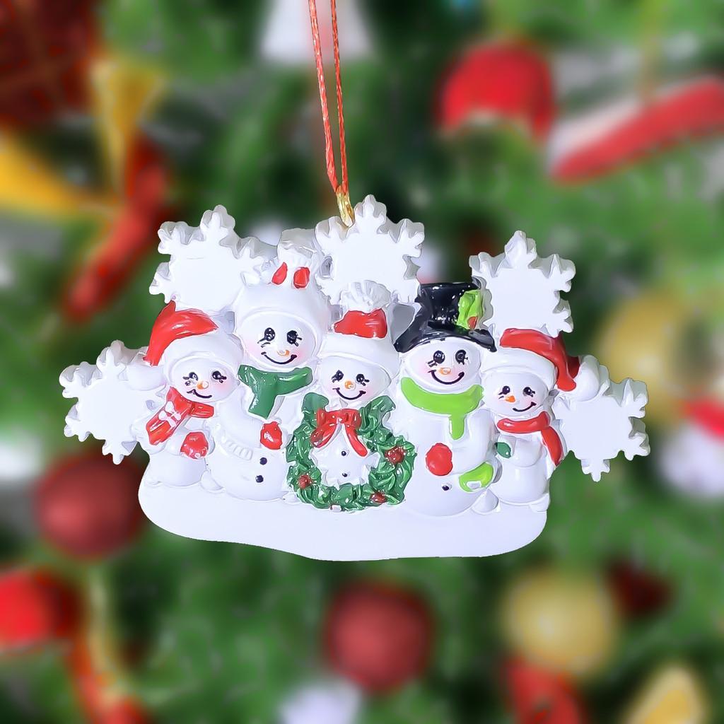 Adorable Resin Snowman Family Christmas Wreath Decorative Snowflake Holiday Ornament