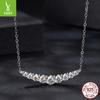Smile Mozzarella Diamond Necklace, Simple Classic High-End S925 Silver Collarbone Chain Neck Chain