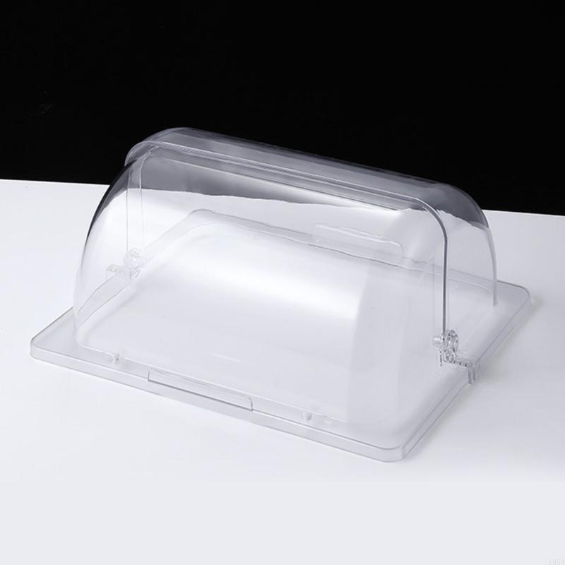 Stainless Steel 2 Compartment Buffet Tray with Clear Roll Top Lid for Restaurant Condiment Dispenser Food Display Pan