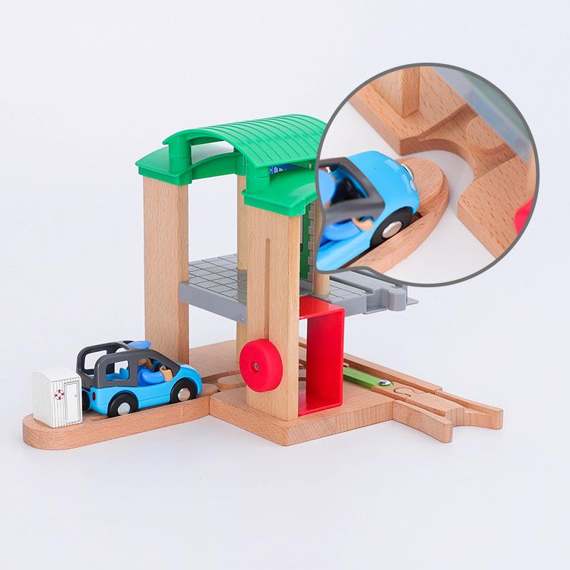 Port Dock Scene Children's Train Toy Track Transportation Scene Accessorie Track Game Compatible With Wood Train Track X35