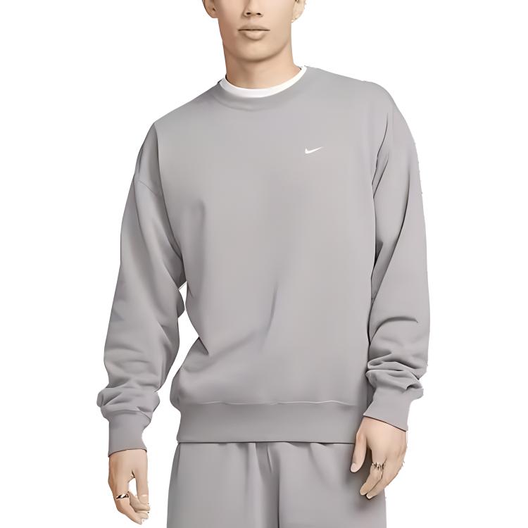 Nike Sweatshirts Men's Asphalt Gray Crew Neck Moderate Regular DX0812-029