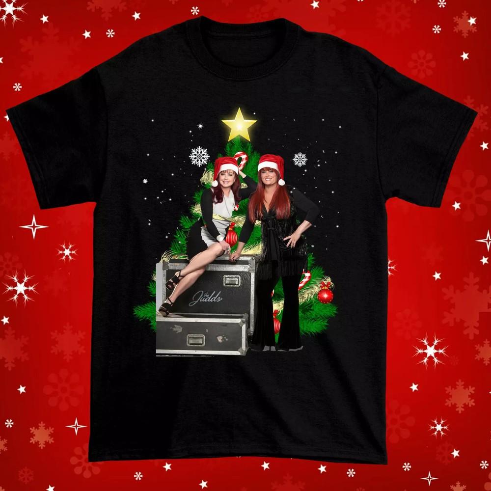 The Judds Naomi Judd, Wynonna Judd Christmas Tree Black All Size T-Shirt QQ14... Unisex T-Shirt S