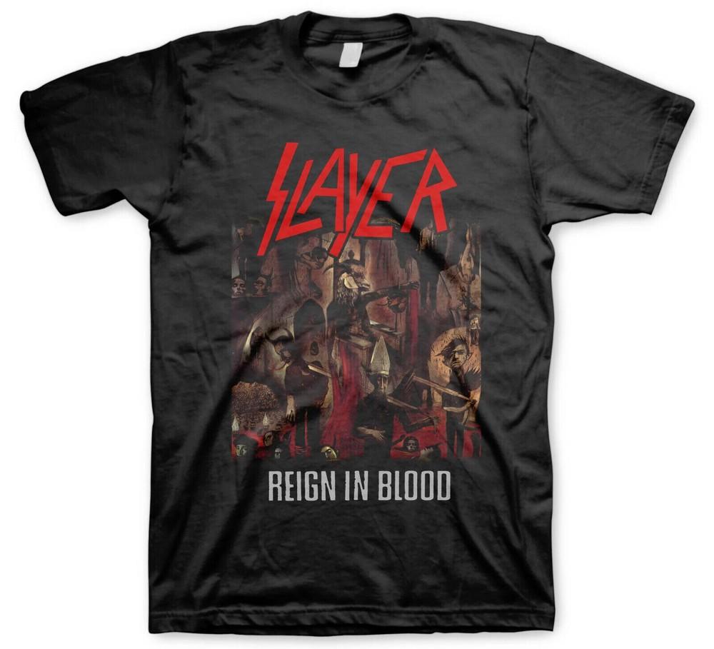 SLAYER cd cvr REIGN IN BLOOD Официальная Футболка LRG Новое милосердие ждет небесные времена Унисекс Футболка L