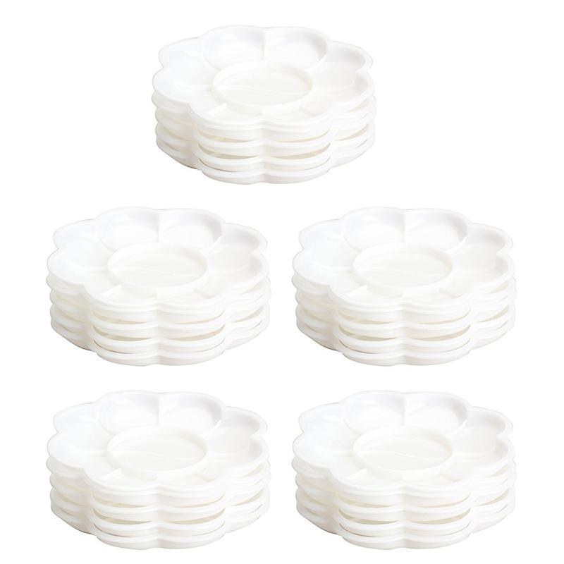 25Pcs Plastic Nail Art Paint Color Mixing Palette Plate Disk Essential Tool