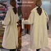 Women's Plus Size Long Velvet Padded Parka - Thick, Warm, Plush Winter Windbreaker