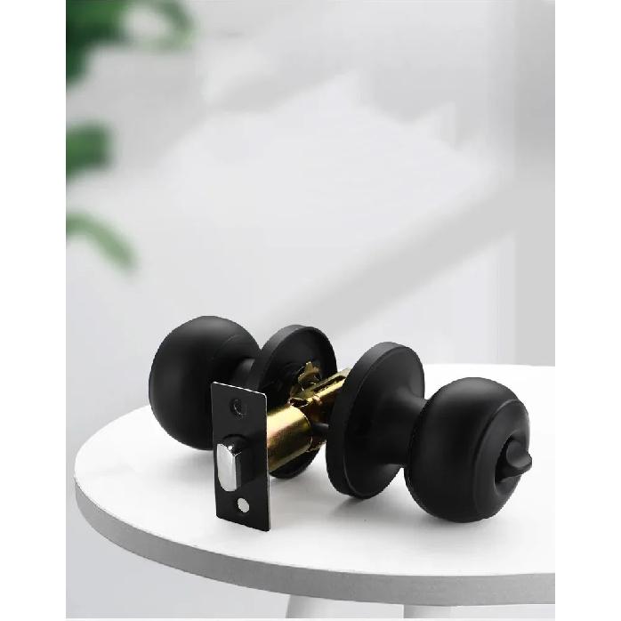 Stainless Steel Spherical Handle Lock Entrance Passage Keyless Door Lock Black Bathroom Door Lock Indoor Hardware Lockset