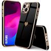 Case - iPhone - 15 Plus - Heart Pattern - Flexible - Anti-Scratch - Black TPU