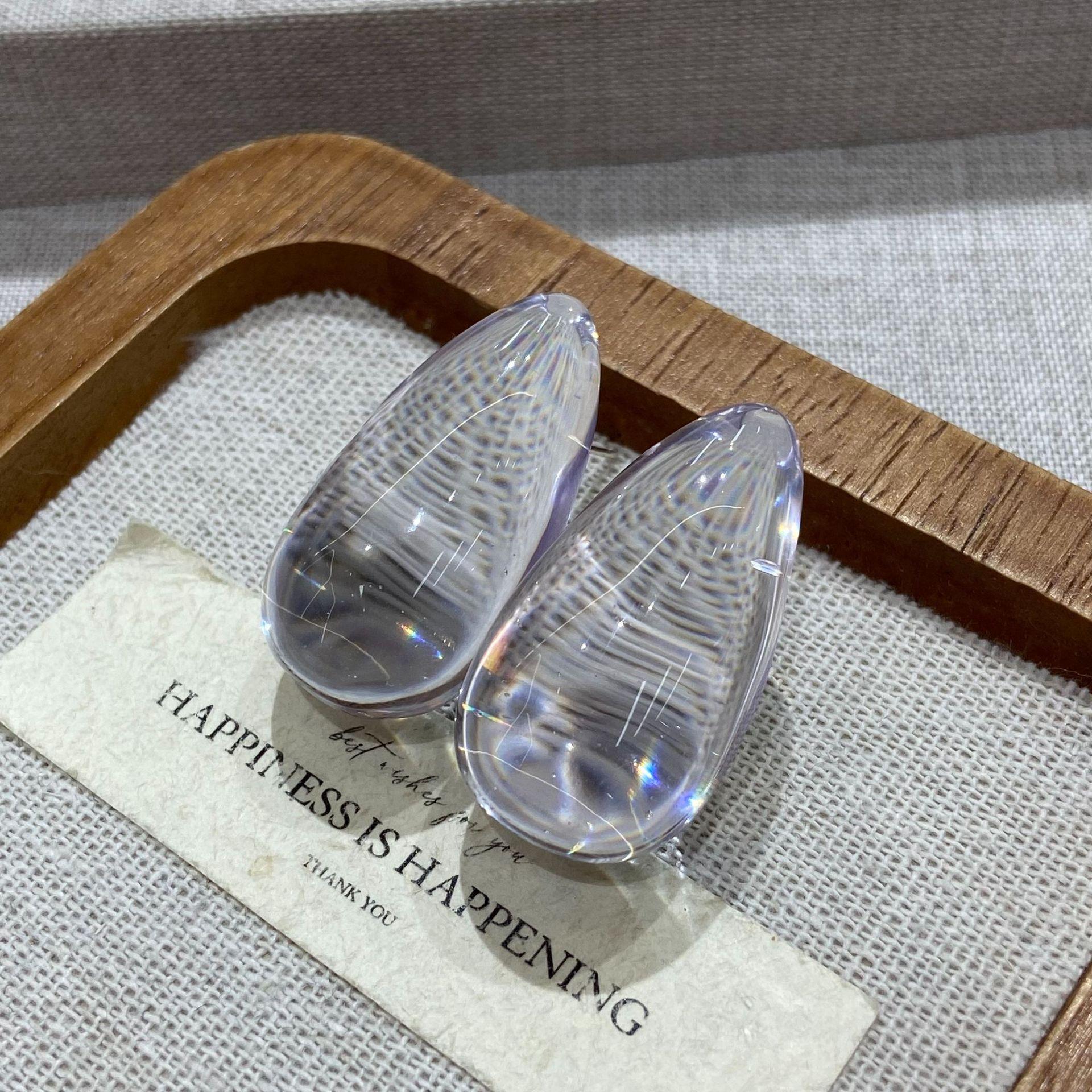

Transparent Water Drop Earrings Spring Festival Gala Stars Have The Same Ethereal, Simple And Atmospheric Exaggerated Shape Faye Wong Earrings