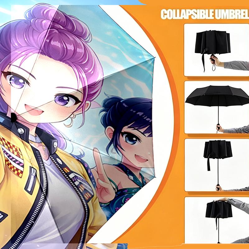 KPop Demon Hunters Print Umbrella Automatic Opening/ Closing - Portable Foldable Design - Daily Use for Travel/Outdoor - Gift for Birthday
