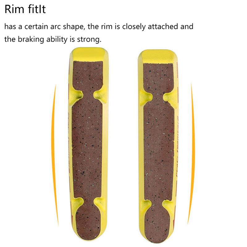 1Pair Carbon Brake Pads V-Brake C-Brake Pads Cork Rubber Replaceable Road Folding Bicycle Brake Caliper Shoes