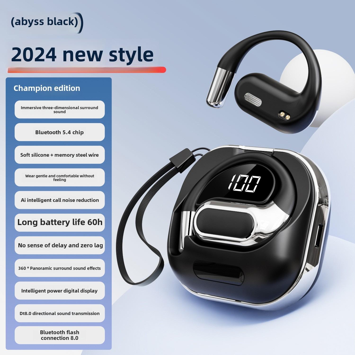 

Новая частная модель OWS воздушная проводимость Bluetooth гарнитура беспроводное шумоподавление цифровой дисплей сверхдолгий срок службы спорт низкая задержка чёрный