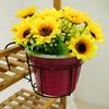 Hanging Railing Plant Pot Holder Outdoor Balcony Deck Flower Pot Holder Basket for Garden Patio Ledge Round