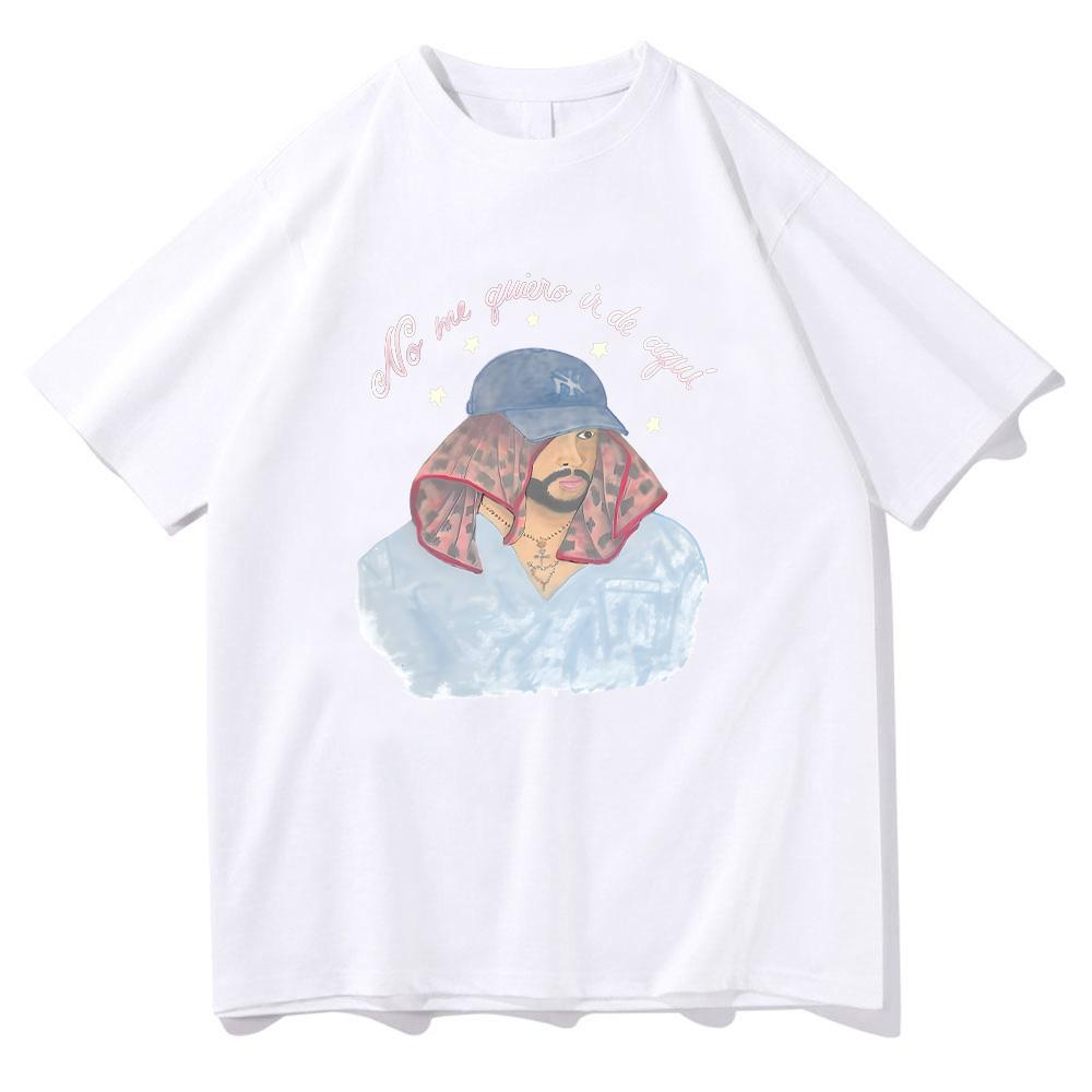 DTMF Merch No Me Quiro Tee Bad Bunny Graphic T Shirts Men's Clothing Creative Design Fashion T-shirts Unisex Cotton Short Sleeve