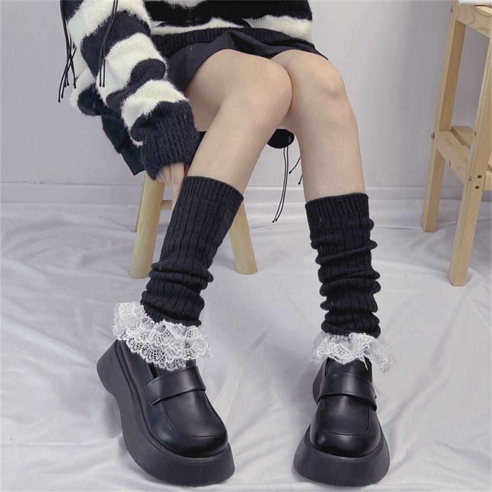 Keep Warm Leg Warmer/Arm Cover Bow Tie Lolita Long Socks Kawaii Knitted Socks  for Winter Autumn