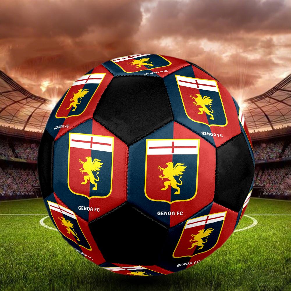Genoa CFC Indoor Soccer Ball Colorful Machine Stitched PVC Size 5 Team Training Competition Ready Durable High-Bounce Cool Sports Gift