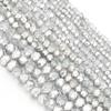 3 4 6 8mm Faceted Crystal Beads Silver Glass Beads Loose Spacer Beads For Jewelry Making DIY Craft Bracelet Necklace Accessories