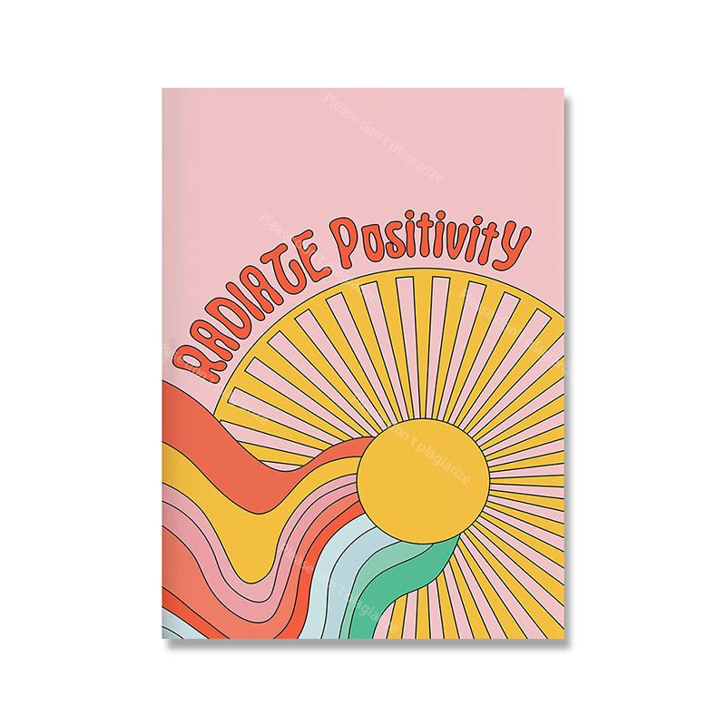 Tecknad Feministisk Fredssymbol Affisch Väggkonst Tryck Regnbåge Sol Linje Citat Kanvasmålning Bild Vild Tiger Barnrum Heminredning