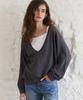 THERYE Deep V-Neck Sheer Knit(Charcoal)