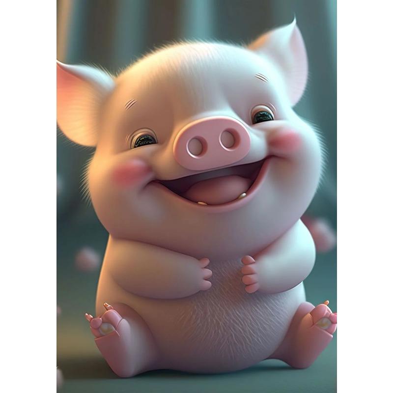 

Современный милый плакат с животным Смеющаяся свинья Холст Живопись Принт Настенное искусство Картина Детская комната Домашнее украшение Фреска Подарок 21cm×30cm NoFrame