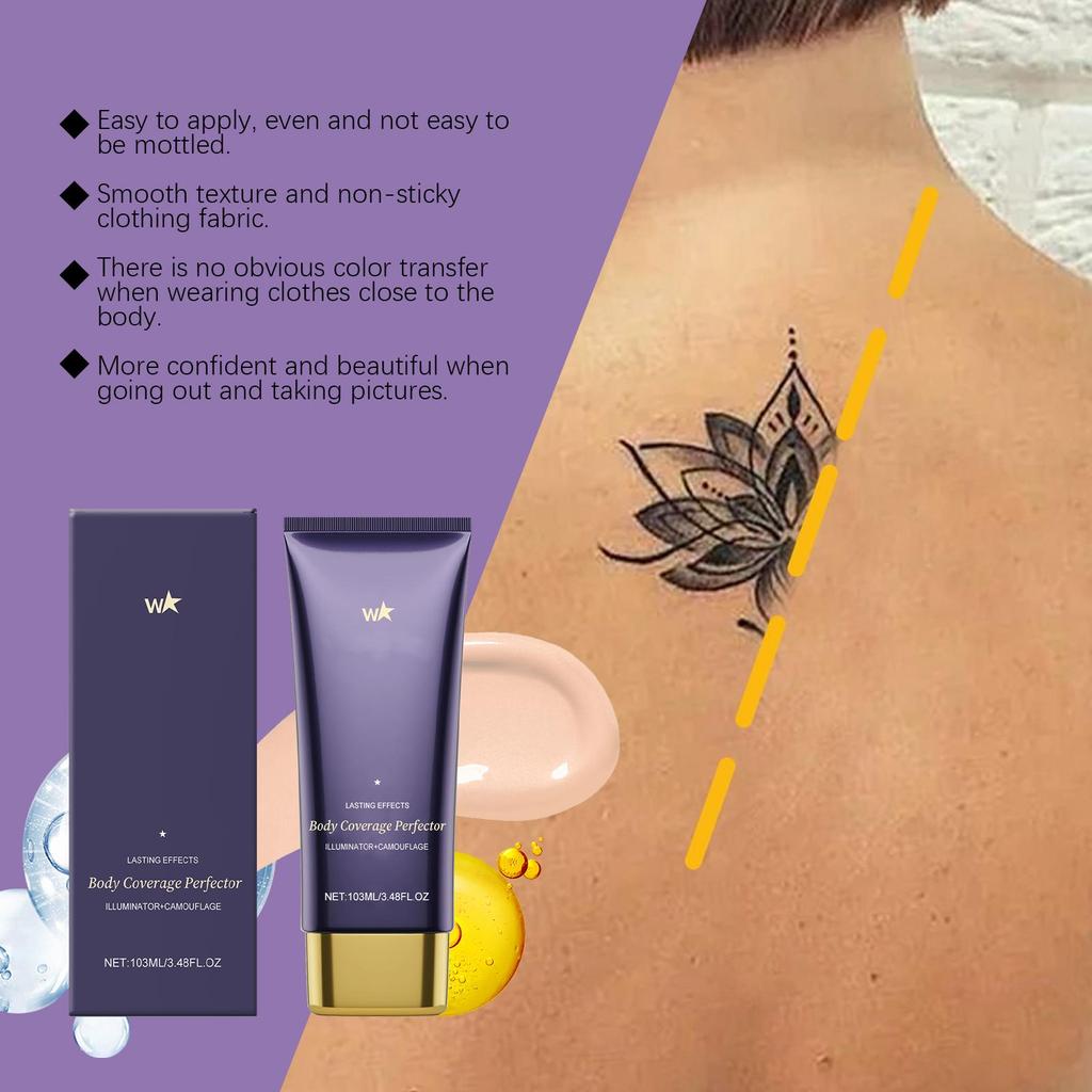 Body Concealer Cream for Tattoo Coverage And Scars On Legs Arms and Face, Long Lasting Waterproof Full Coverage Concealer For Women Men 1 PC