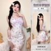 Sexy Lingerie Sexy Pure Desire Floral Suspender Skirt Large Size Lace Nightgown Can Go Out on The Bed Tease Temptation Pajamas