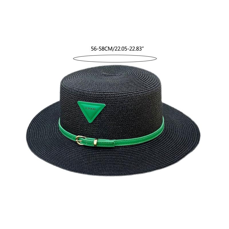 Summer Beach Straw Hats Women Foldable Big Wide Side Casual Female Hat Sunshade Flat-topped Top Cap Travel for Sun Cap