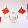 Five-Starred Red Flag Heart Bow Hairband for National Day Festival Performance