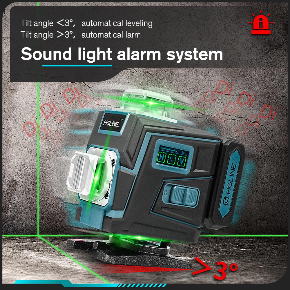 HGLINE 16 4D Lines Laser Level With APP Remote Control Selfleveling 360 Horizontal & Vertical Laser Level Construction Tool
