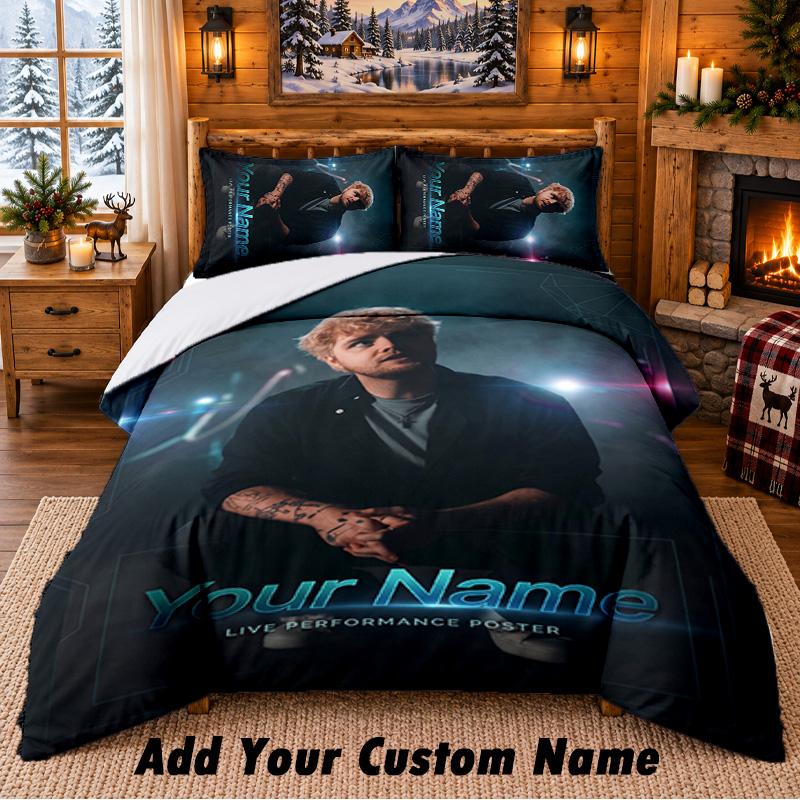 Alex Warren Custom Name 3Pcs Bedding Set 1 Bed Sheet 2 Pillowcases Bedroom Home Decor