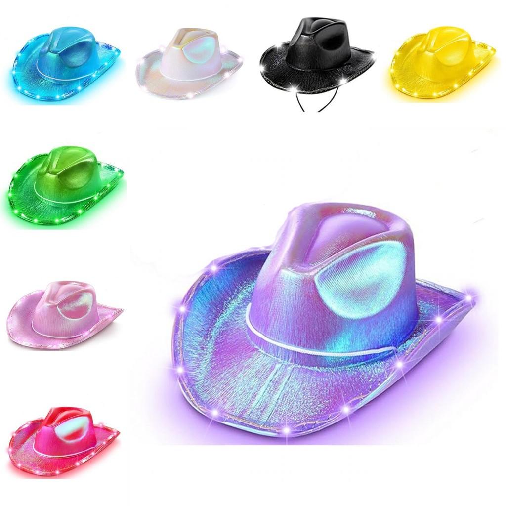 Halloween Party Colorful Led Hat With Eva Cowboy Style For Cosplay Events