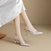 Silver Pointed High Heels Women'S Skirt Stiletto Single Shoes Temperament Versatile Bag Head Sandals Women