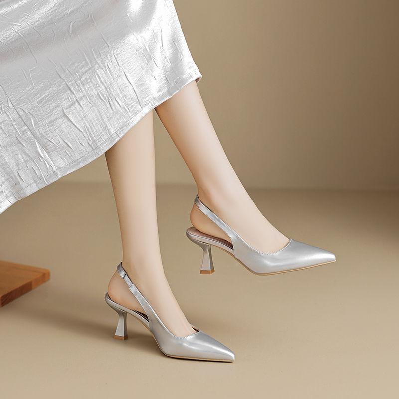 Silver Pointed High Heels Women'S Skirt Stiletto Single Shoes Temperament Versatile Bag Head Sandals Women