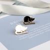 Couples Black White Mouses Brooches Enamel Cute Long Tailed Rats Badges Pins Clothes Bags Jewelry Accessories Gifts For Children